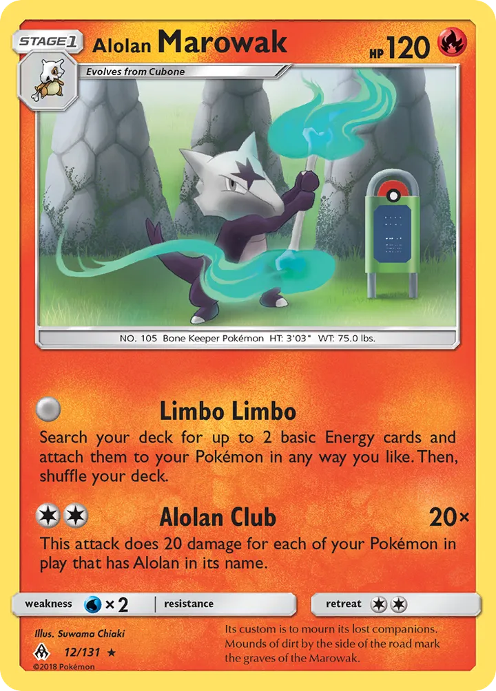 Sun & Moon—Forbidden Light 영어판 Alolan Marowak 12 카드 앞면