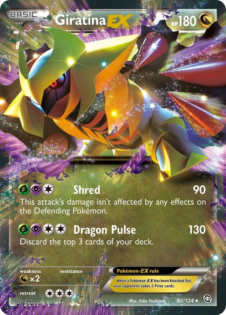 Black & White—Dragons Exalted 영어판 Giratina-EX 92 카드 앞면