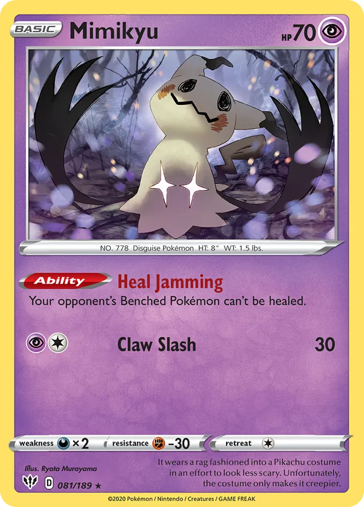 Sword & Shield—Darkness Ablaze 영어판 Mimikyu 81 카드 앞면