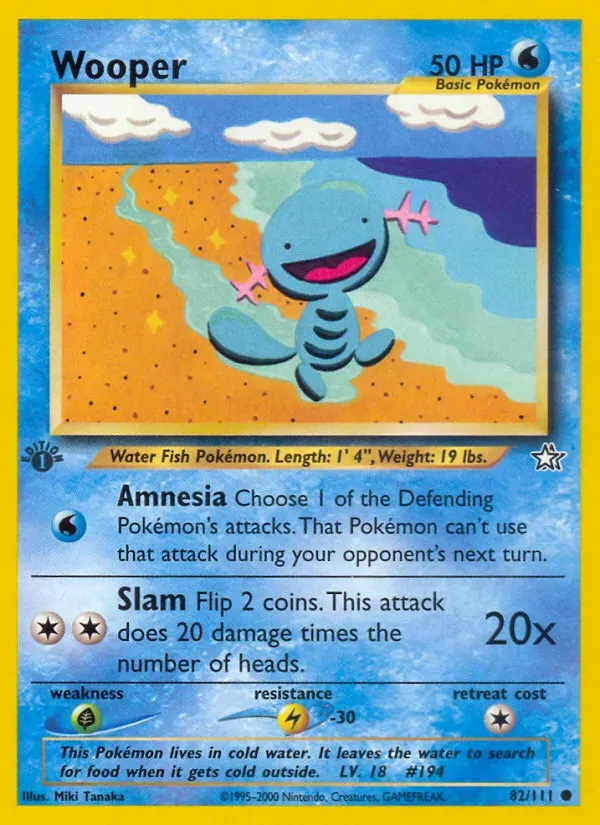 Neo Genesis 영어판 Wooper 82 카드 앞면