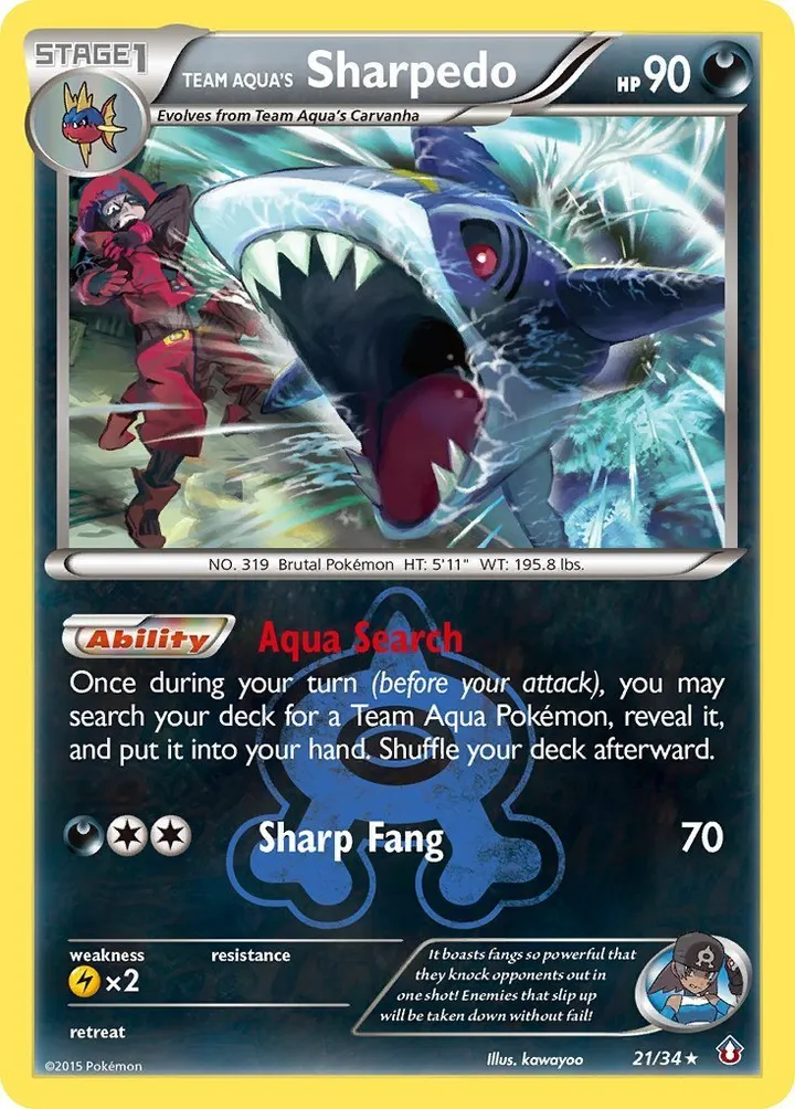 Double Crisis 英語版 Team Aqua's Sharpedo 21 カード表面