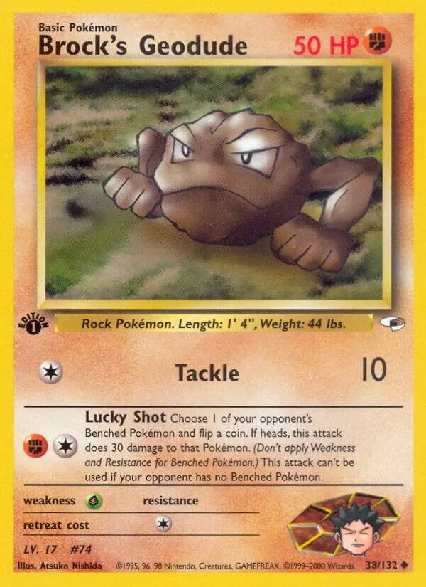 Gym Heroes 英語版 Brock's Geodude 38 カード表面