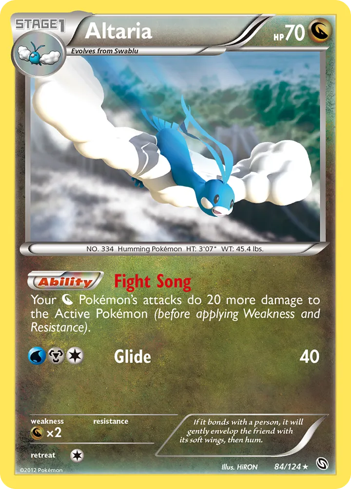 Black & White—Dragons Exalted 영어판 Altaria 84 카드 앞면
