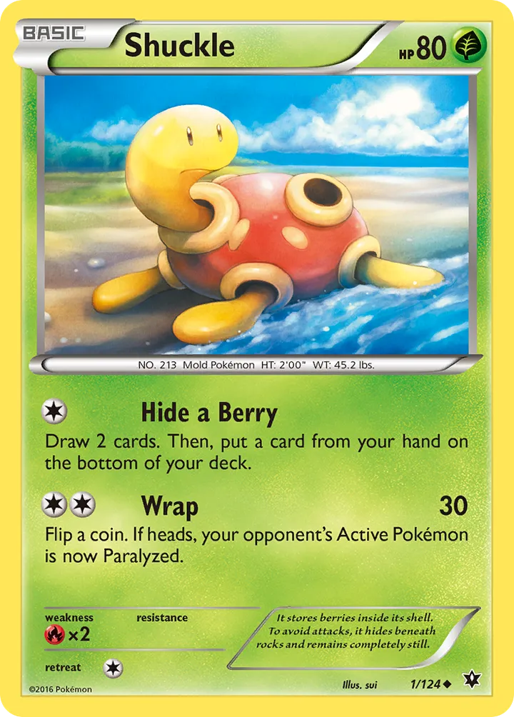 XY—Fates Collide 英語版 Shuckle 1 カード表面