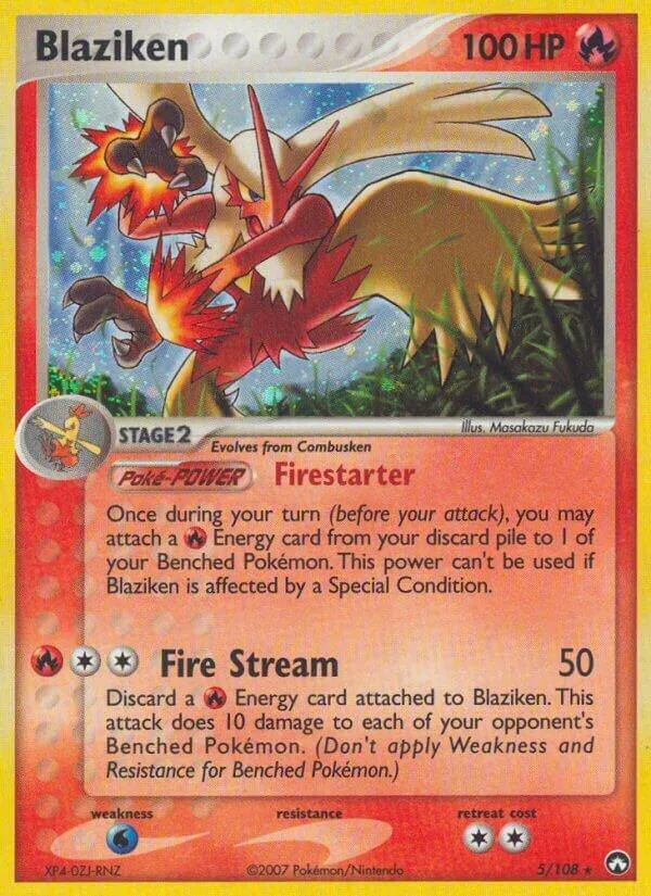 EX Power Keepers 영어판 Blaziken 5 카드 앞면