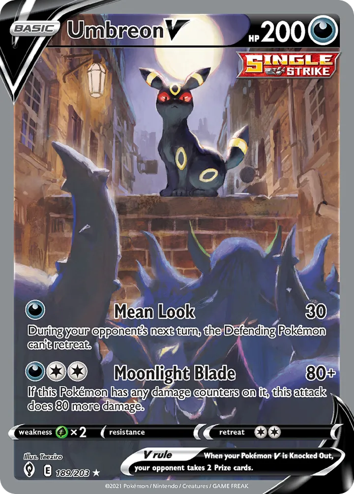 Sword & Shield—Evolving Skies 英語版 Umbreon V 189 カード表面
