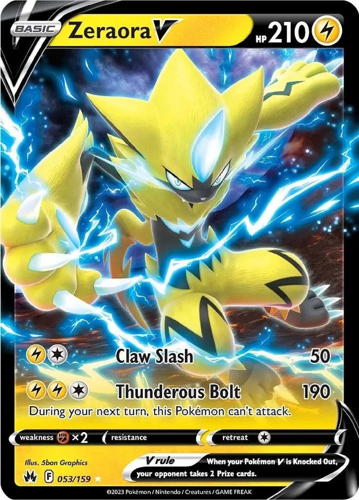 Crown Zenith 영어판 Zeraora V 53 카드 앞면