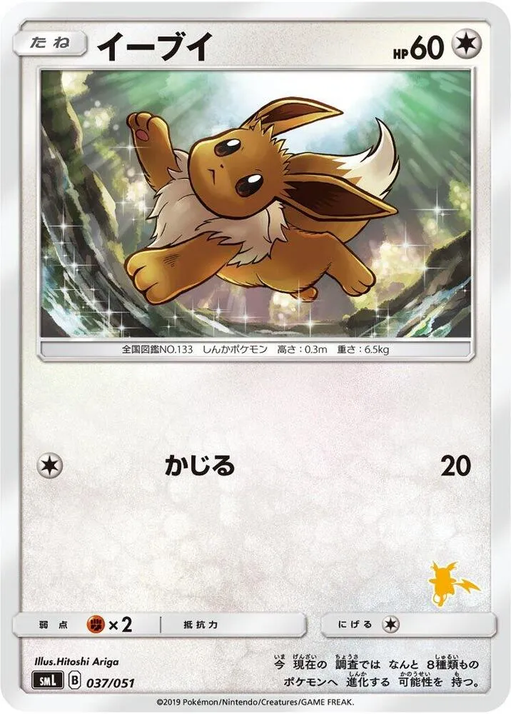 ファミリーポケモンカードゲーム(2019年版、60枚デッキ×3個) 일본판 イーブイ 37 카드 앞면