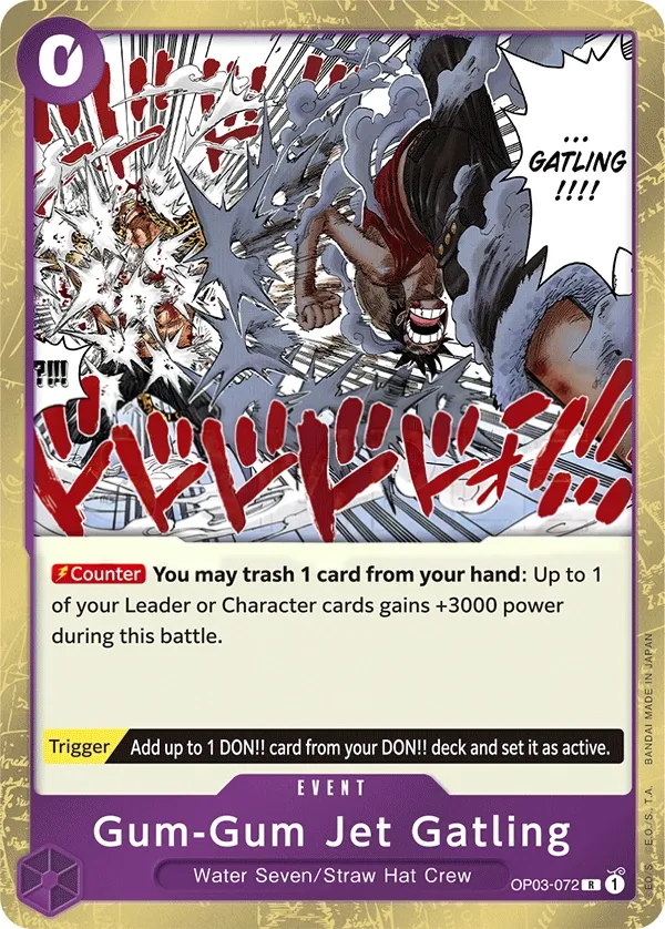 Pillars of Strength 영어판 Gum-Gum Jet Gatling OP03-072 카드 앞면
