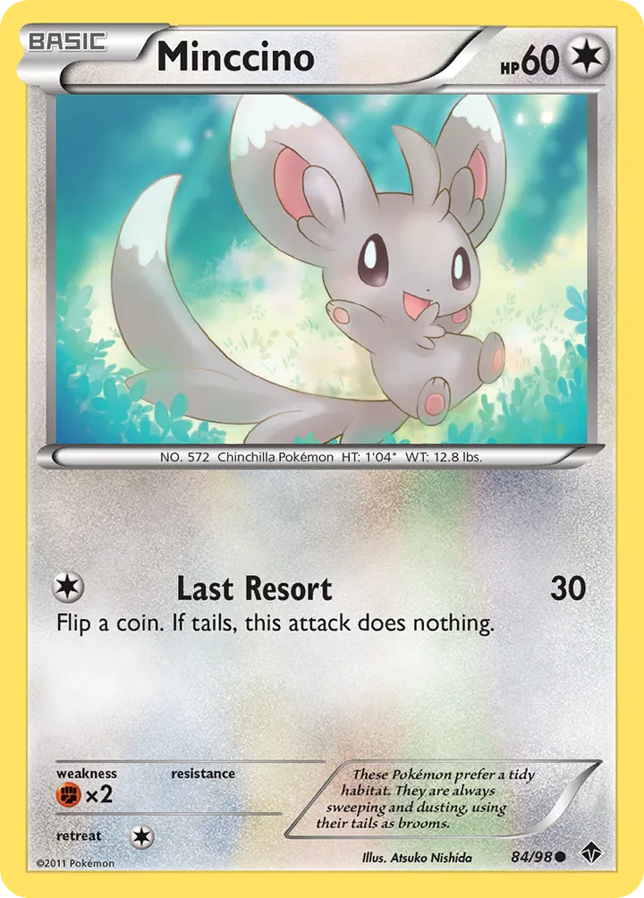 Black & White—Emerging Powers 영어판 Minccino 84 카드 앞면