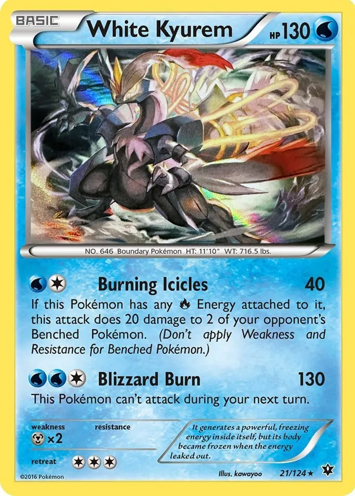XY—Fates Collide 영어판 White Kyurem 21 카드 앞면