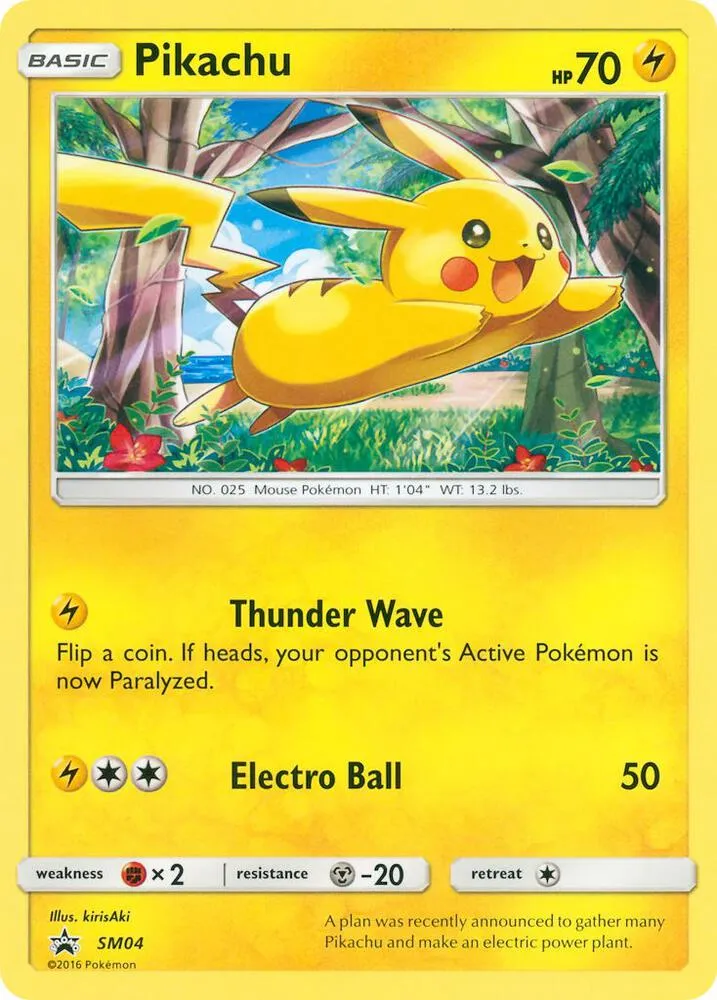 SM Black Star Promos 영어판 Pikachu SM04 카드 앞면