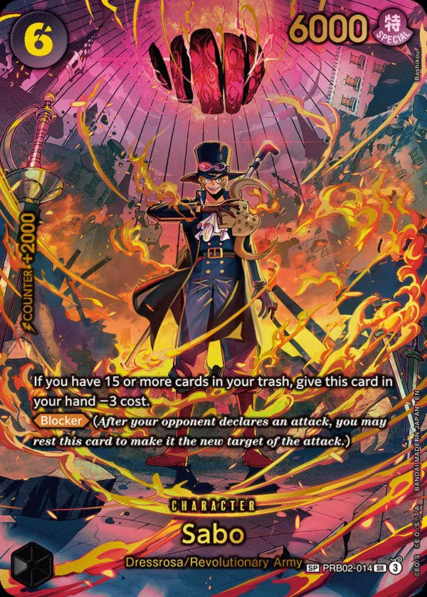 One Piece Card The Best vol.2 영어판 Sabo PRB02-014 · 패럴렐 2 카드 앞면