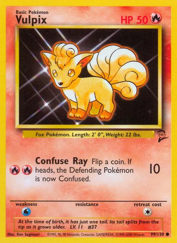 Base Set 2 영어판 Vulpix 99 카드 앞면