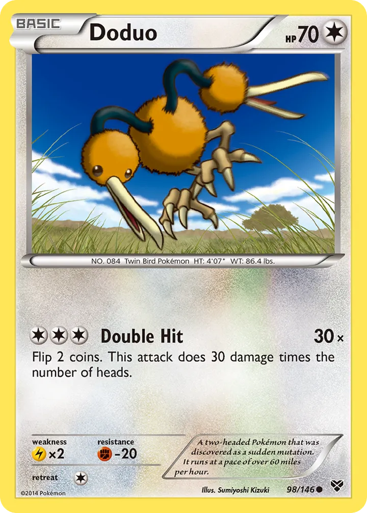 XY 영어판 Doduo 98 카드 앞면