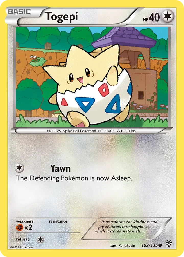 Black & White—Plasma Storm 영어판 Togepi 102 카드 앞면