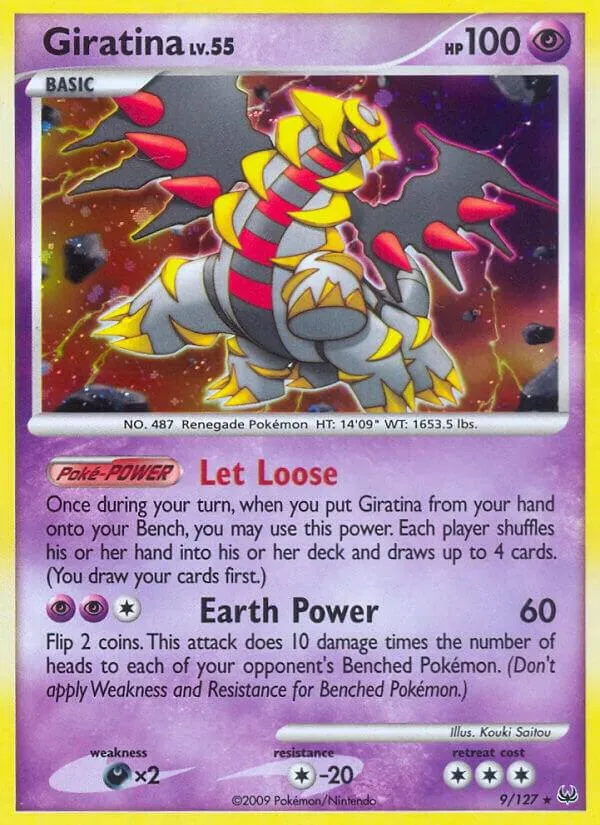 Platinum 영어판 Giratina 9 카드 앞면
