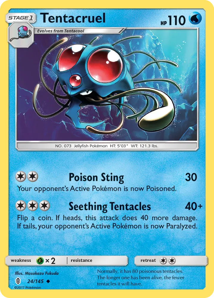 Sun & Moon—Guardians Rising 英語版 Tentacruel 24 カード表面