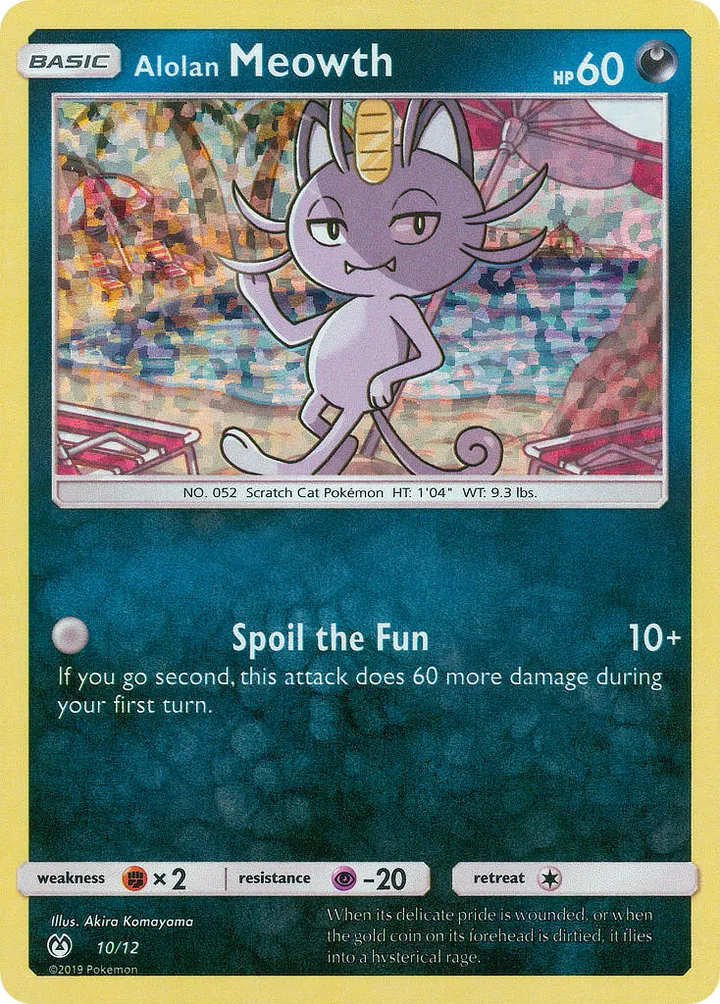 McDonald's Collection 2019 영어판 Alolan Meowth 10 카드 앞면