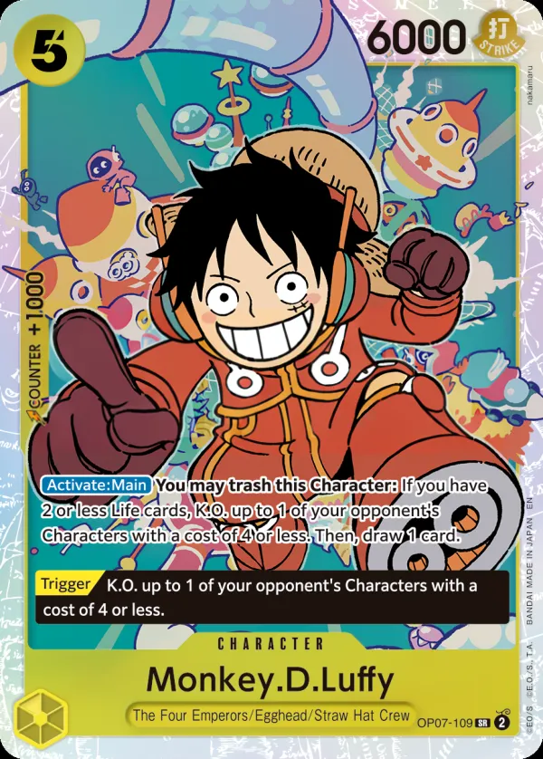 500 Years in the Future 영어판 Monkey.D.Luffy OP07-109 · 재록 카드 앞면