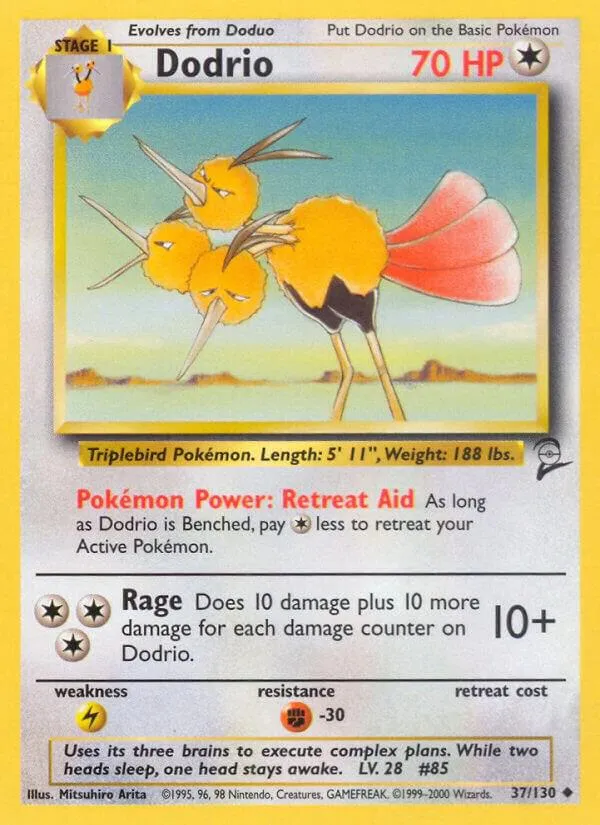 Base Set 2 영어판 Dodrio 37 카드 앞면