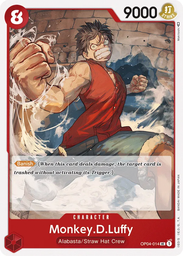 Kingdoms of Intrigue 英語版 Monkey.D.Luffy OP04-014 カード表面
