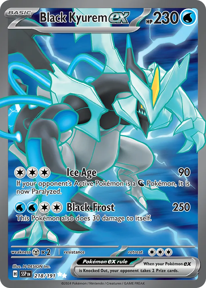 Scarlet & Violet—Surging Sparks 영어판 Black Kyurem ex 218 카드 앞면