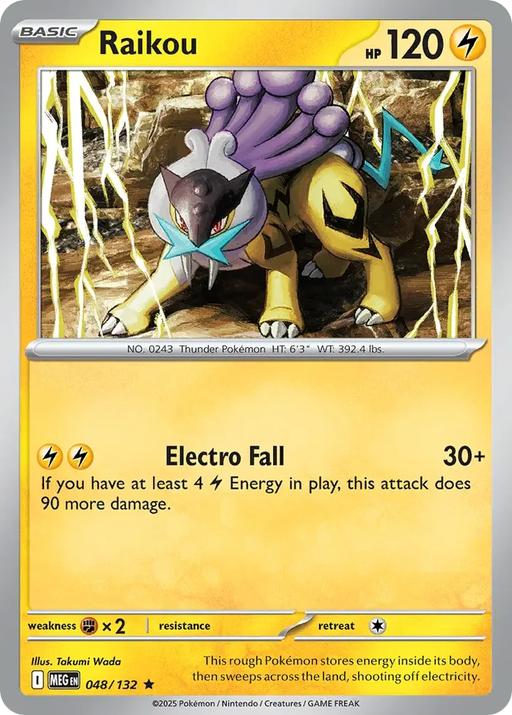 Mega Evolution 英語版 Raikou 48 カード表面