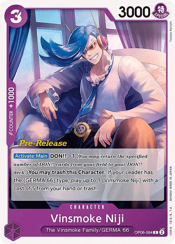 Wings of the Captain 英語版 Vinsmoke Niji OP06-064 · プレリリース カード表面