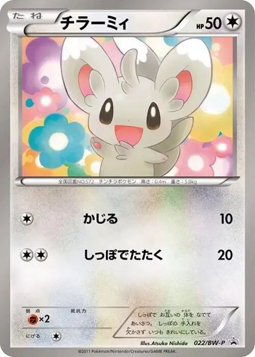 Front of Minccino 22, BW-Pプロモーションカード Japanese