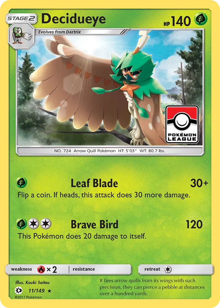 Sun & Moon 영어판 Decidueye 11 카드 앞면