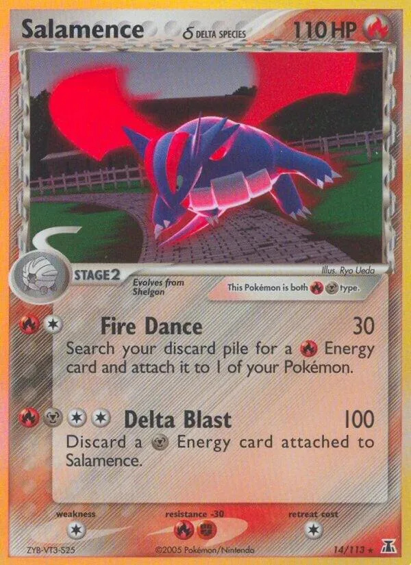 EX Delta Species 영어판 Salamence δ 14 카드 앞면