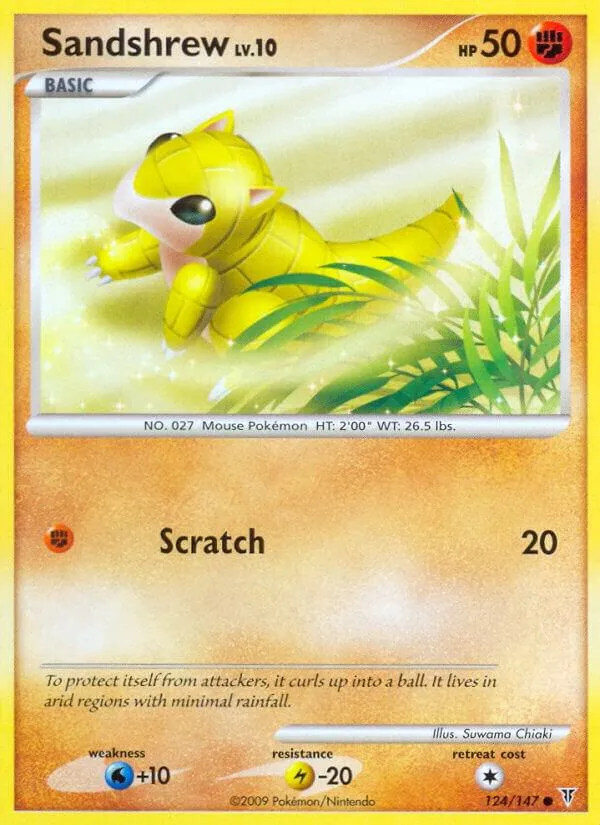 Platinum—Supreme Victors 영어판 Sandshrew 124 카드 앞면