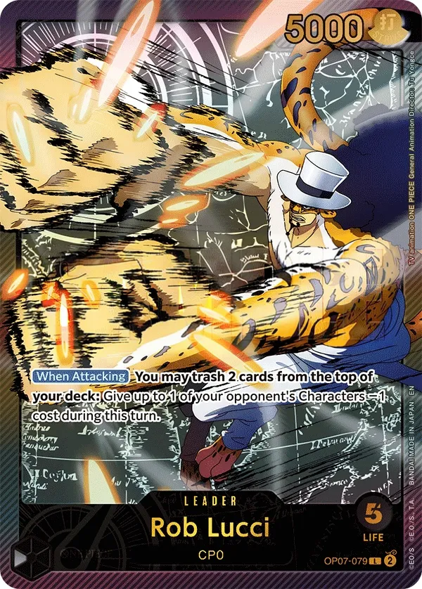 500 Years in the Future 영어판 Rob Lucci OP07-079 · 패럴렐 2 카드 앞면