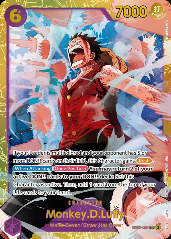 Anime 25th Collection 영어판 Monkey.D.Luffy EB02-061 · 재록 카드 앞면