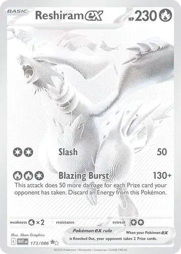 Reshiram ex 173 $465.65