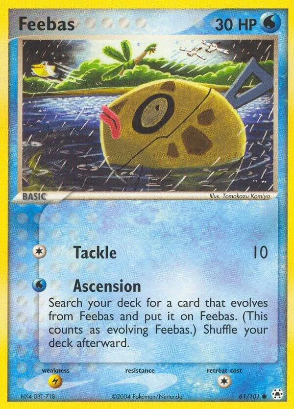 EX Hidden Legends 영어판 Feebas 61 카드 앞면