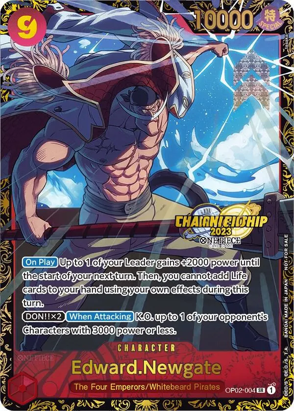 Paramount War 英語版 Edward.Newgate OP02-004 · チャンピオンシップ カード表面