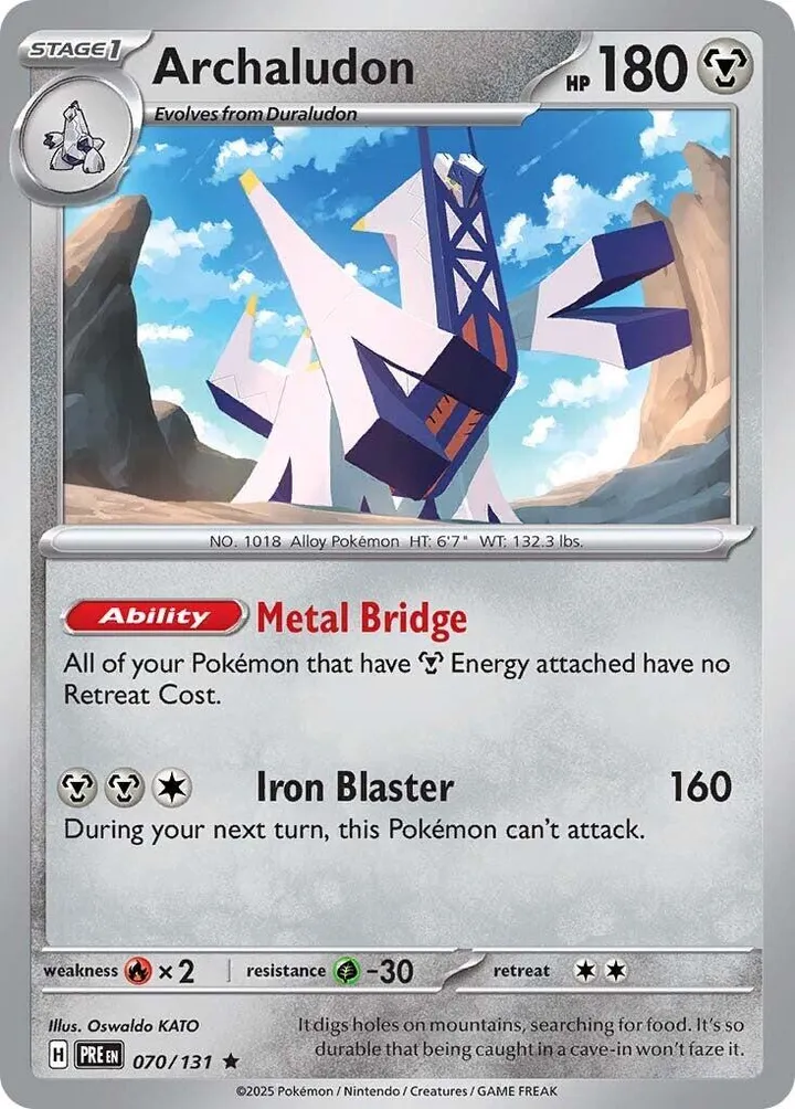 Scarlet & Violet—Prismatic Evolutions 영어판 Archaludon 70 카드 앞면