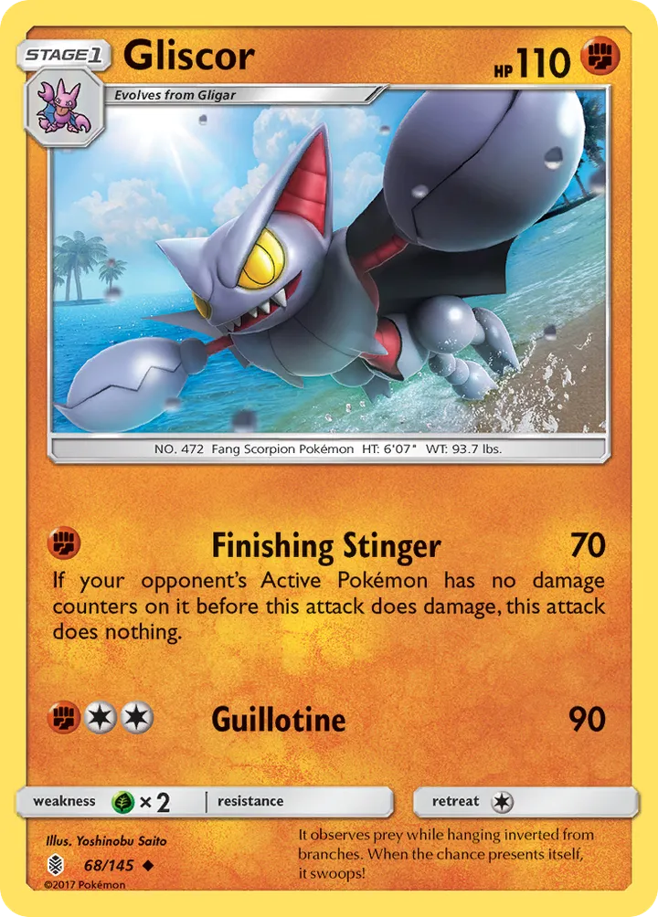 Sun & Moon—Guardians Rising 영어판 Gliscor 68 카드 앞면