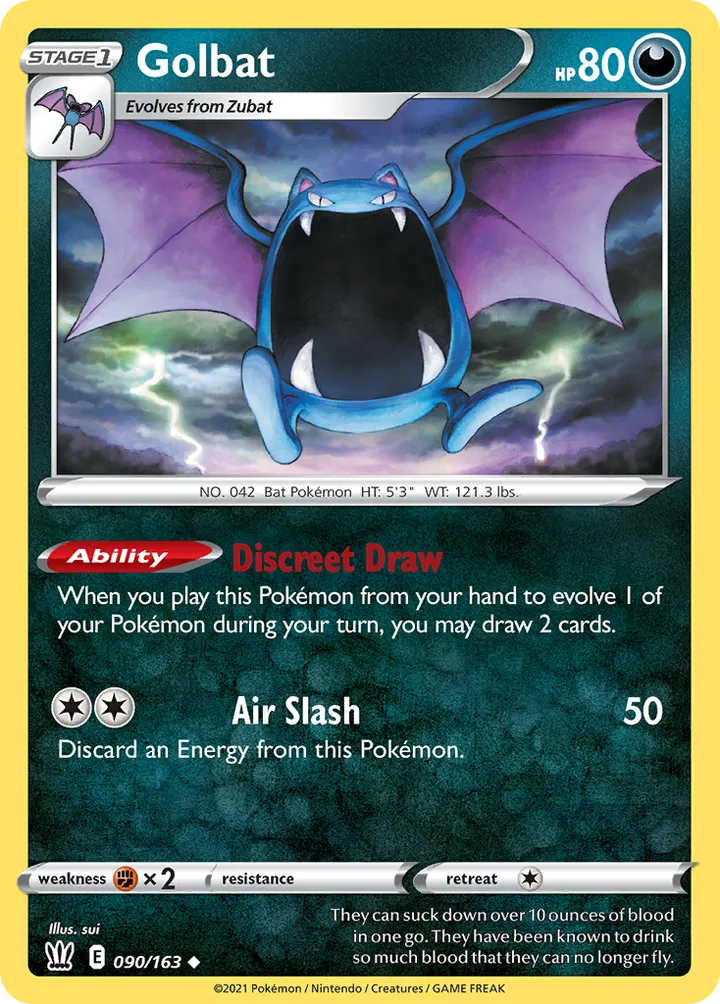 Sword & Shield—Battle Styles 영어판 Golbat 90 카드 앞면