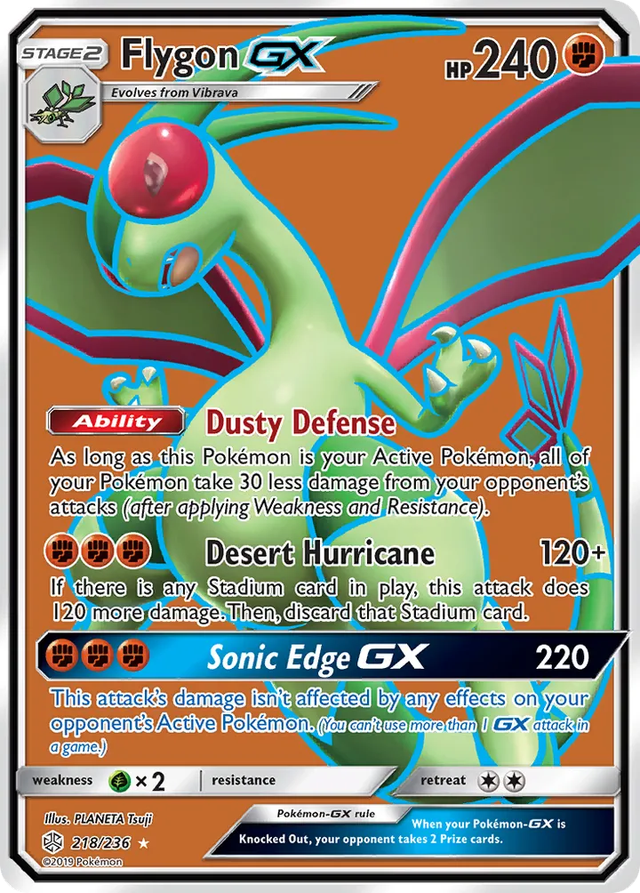 Sun & Moon—Cosmic Eclipse 영어판 Flygon-GX 218 카드 앞면
