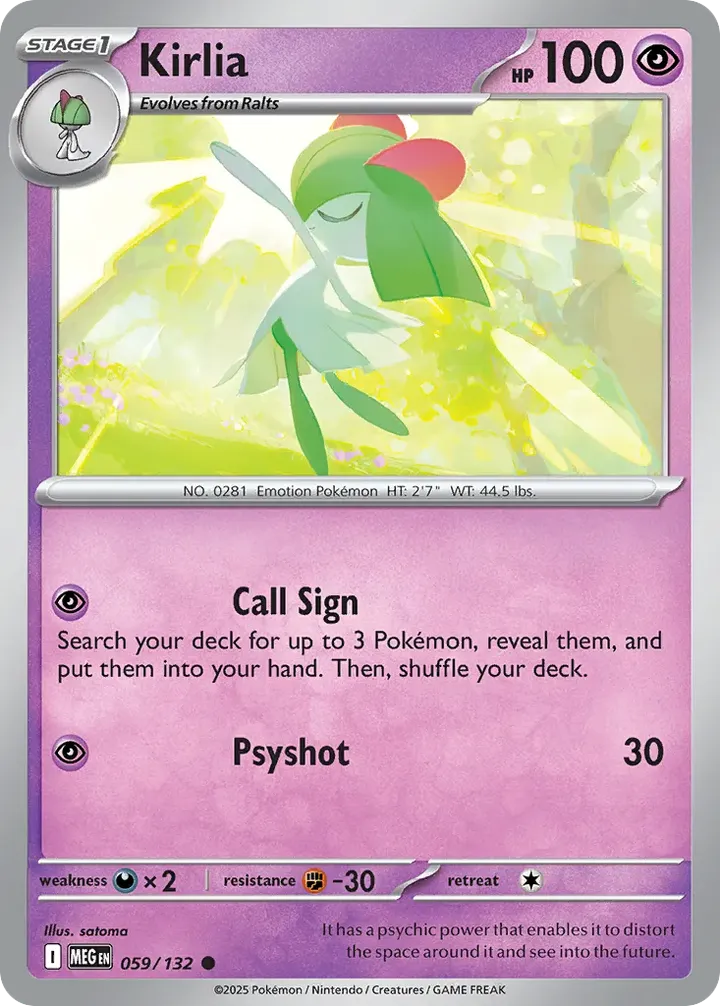 Mega Evolution 영어판 Kirlia 59 카드 앞면