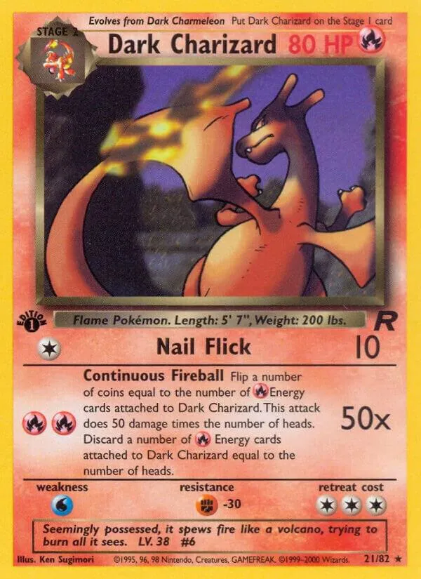 Team Rocket 英語版 Dark Charizard 21 カード表面