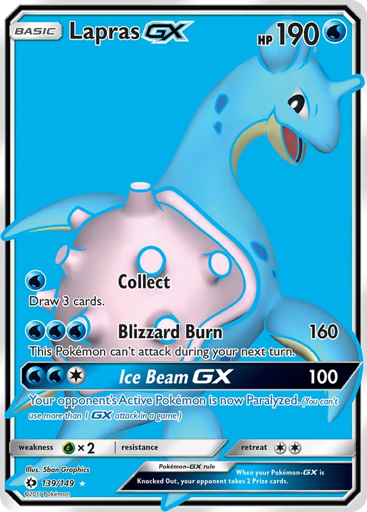 Sun & Moon 英語版 Lapras-GX 139 カード表面
