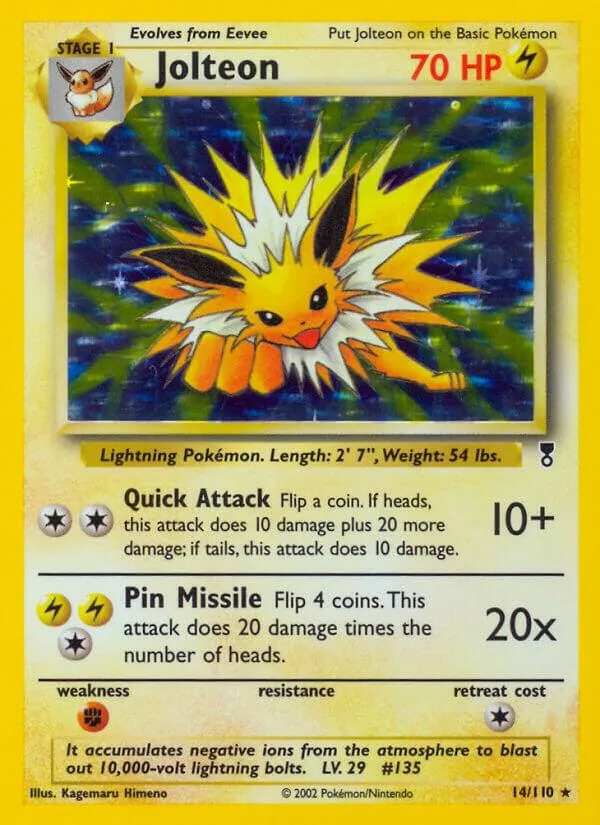 Legendary Collection 영어판 Jolteon 14 카드 앞면