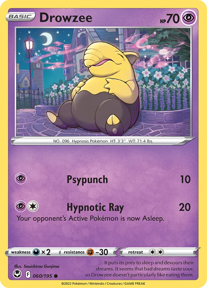 Sword & Shield—Silver Tempest 영어판 Drowzee 60 카드 앞면