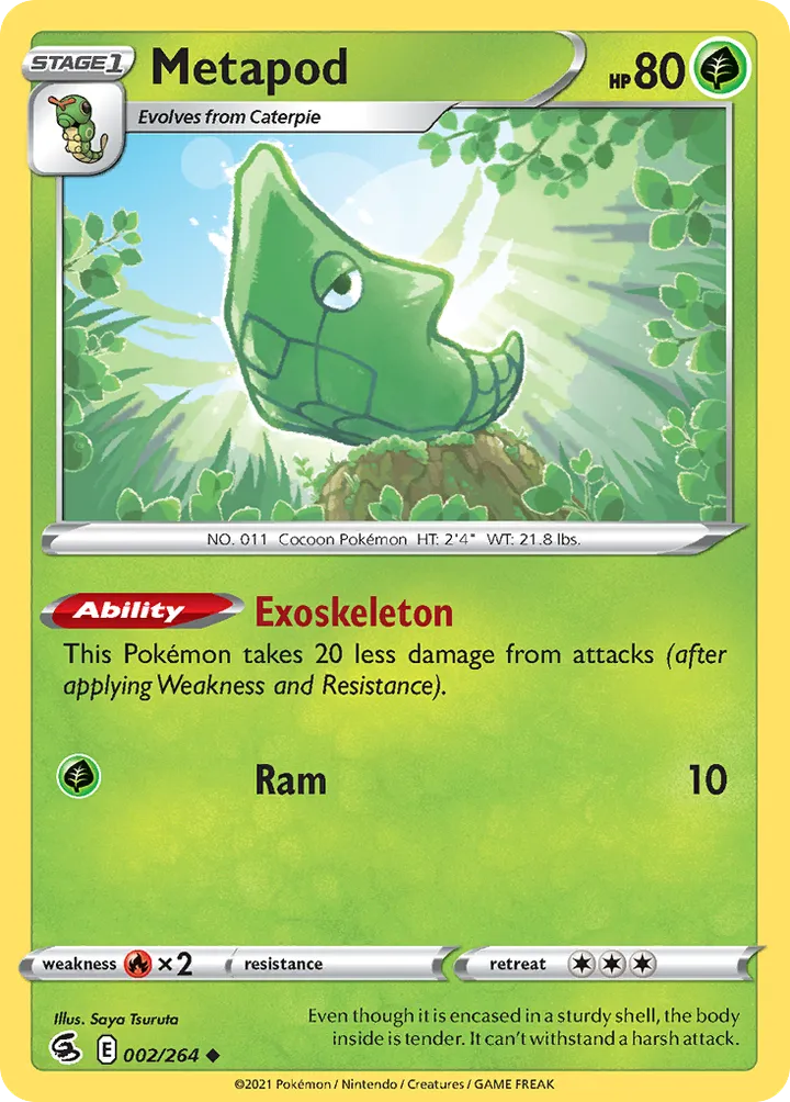 Sword & Shield—Fusion Strike 英語版 Metapod 2 カード表面