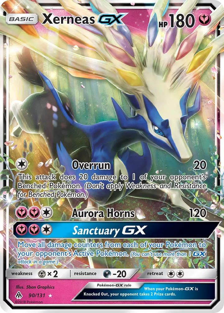 Sun & Moon—Forbidden Light 영어판 Xerneas-GX 90 카드 앞면