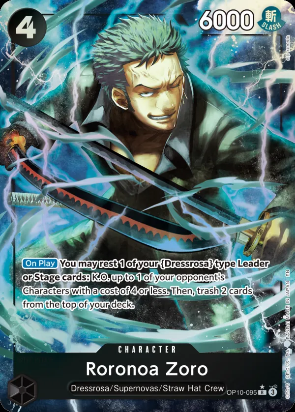 Royal Blood 英語版 Roronoa Zoro OP10-095 · パラレル カード表面